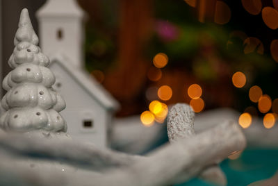 Close-up of illuminated christmas lights