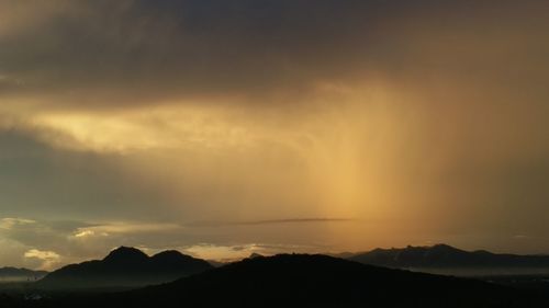 Scenic view of dramatic sky during sunset