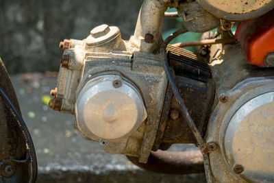 Close-up of rusty machine part