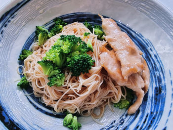 High angle view of food in bowl