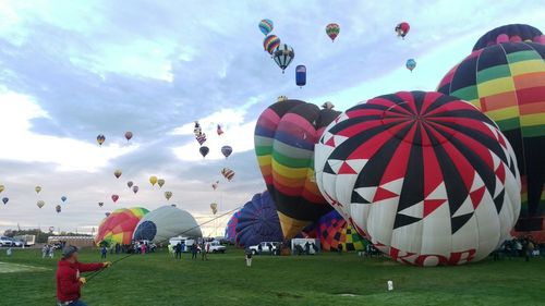 Group of people in hot air balloons