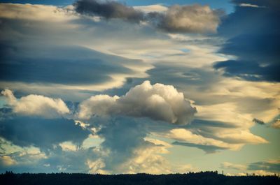 Scenic view of landscape against cloudy sky