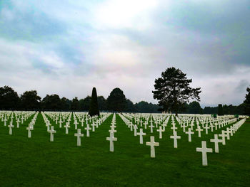 View of cemetery against sky