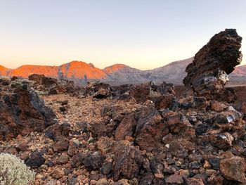 Scenic view of rocky mountains against sky