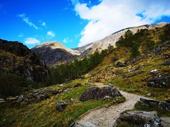 Scenic view of mountains against sky