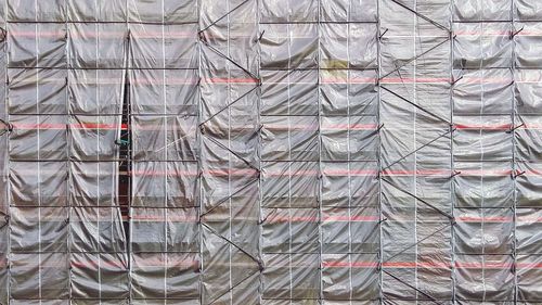 Full frame shot of covered building during construction