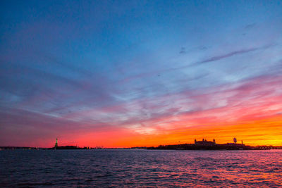 Dramatic sky over calm sea