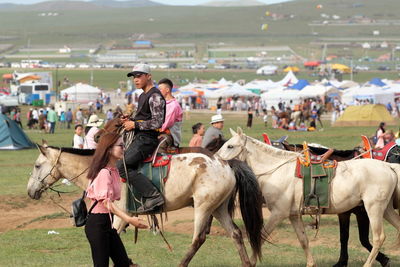 Group of people walking on land