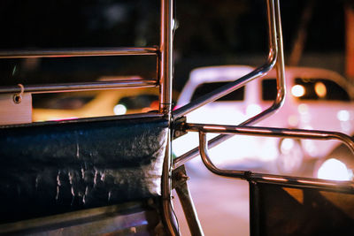 Close-up of empty chairs