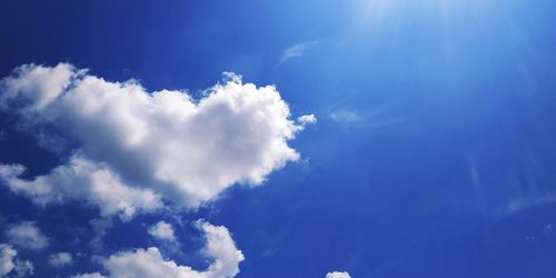 Low angle view of clouds in blue sky