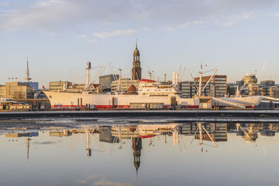 Germany, hamburg, cap san diego ship moored in harbor