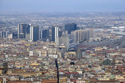 View over the city of naples, italy, from the fortress castel sant elmo