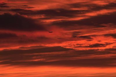 Low angle view of orange clouds in sky