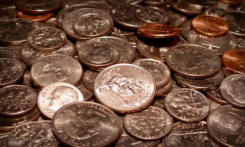 Full frame shot of coins