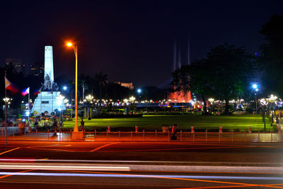 Illuminated city at night