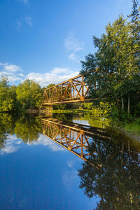 Bridge over river against sky