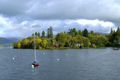 A view of lake windermere from bowness-on-windermere a tourist town in cumbria