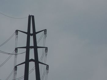 Low angle view of power lines against sky