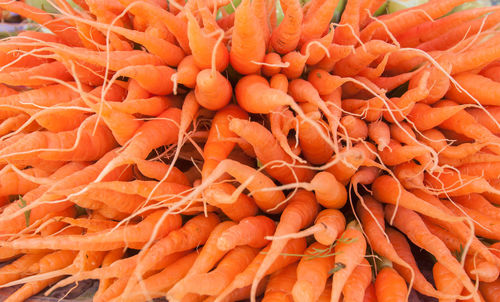 Full frame shot of orange fruits for sale in market