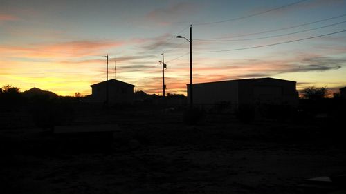 Built structure at sunset