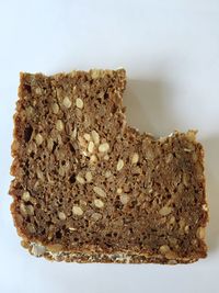 Close-up of bread against white background