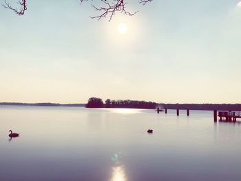 Scenic view of lake against clear sky