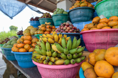 Fruits for sale at market stall