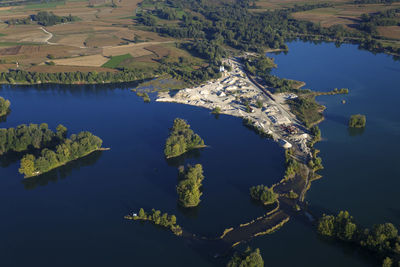 Aerial view of soderica lake, croatia