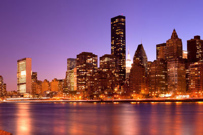 Illuminated city at night