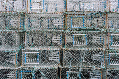 Full frame shot of crab pots