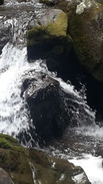 Water splashing on rocks