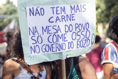 People protesting against far-right presidential candidate jair bolsonaro