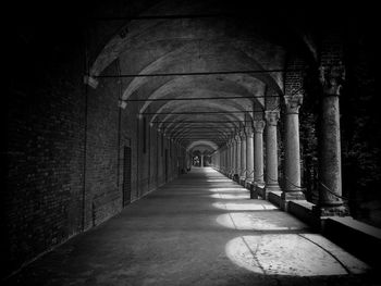 Empty colonnade in building