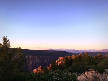 Scenic view of landscape against clear sky