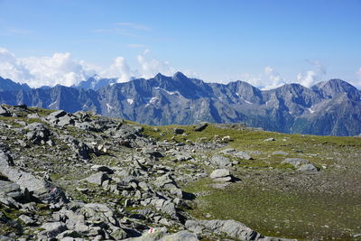 Scenic view of mountains against sky