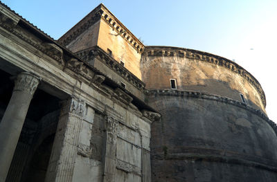 Low angle view of old building against sky