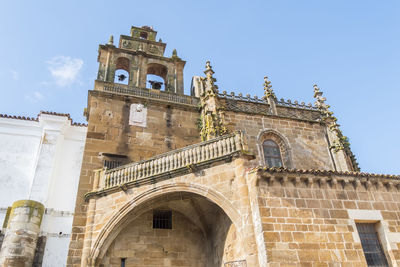 Low angle view of historic building against clear sky