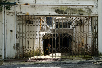 Close-up of damaged window