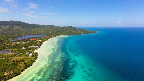 Beautiful beach and blue sea in anda resort, philippines. holiday and vacation concept. 