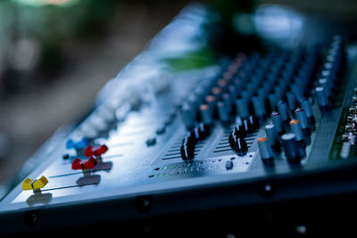 Close-up of audio equipment