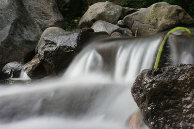 Scenic view of waterfall