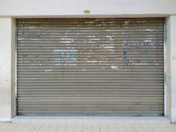 Closed shutter of shop