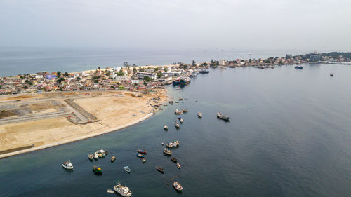 High angle view of sea against sky