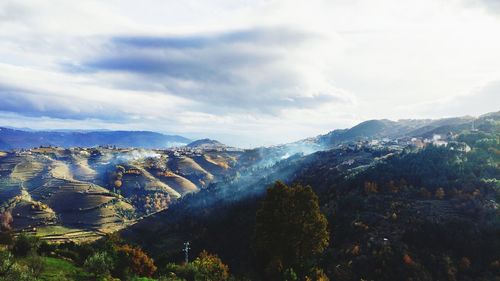 Scenic view of mountains against sky