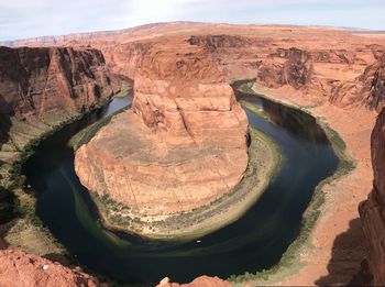 Aerial view of rock formations