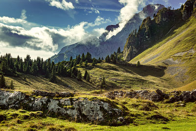 Impressive mountain landscape. piani eterni, dolomiti bellunesi national park, italy