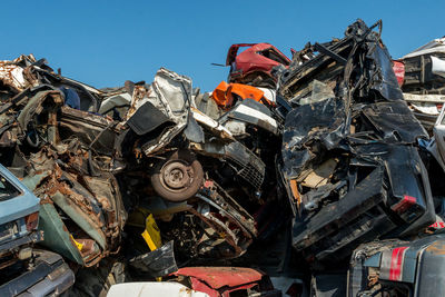 Heap of damaged cars