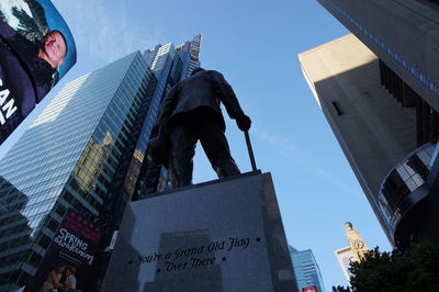 Low angle view of statue of city