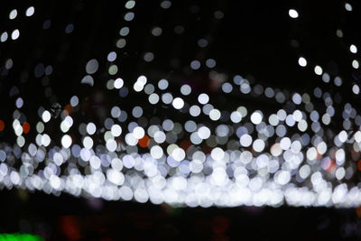 Defocused image of illuminated lights at night