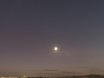 Scenic view of moon against clear sky at night